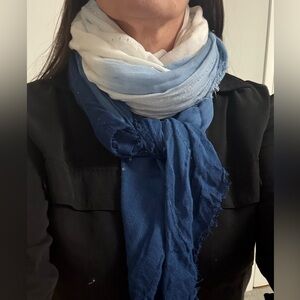 Ombré Blue White Sequined lightweight scarf wrap